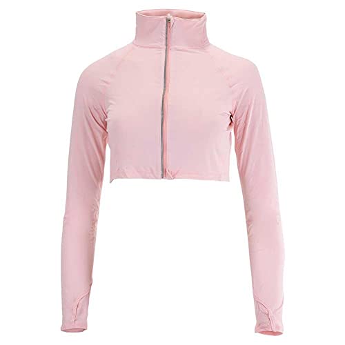 BloqUV Women's Sun Protective Mock Zip Long Sleeve Athletic Top (Dusty Rose)