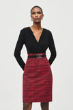 Joseph Ribkoff Women's Jacquard Knit Plaid Sheath Dress