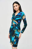 Joseph Ribkoff Women's Silky Knit Abstract Print Wrap Dress