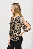 Joseph Ribkoff Women's Satin Animal Print Top