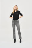 Joseph Ribkoff Women's Jacquard Plaid Straight Pull-On Pants