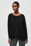 Joseph Ribkoff Women's Silky Knit Top With Embellished Neckline