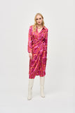 Joseph Ribkoff Women's Satin Geometric Print Wrap Dress