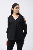 Joseph Ribkoff Women's Woven Boxy Top with Dolman Sleeves