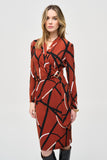 Joseph Ribkoff Women's Silky Knit Abstract Print Wrap Dress