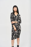 Joseph Ribkoff Women's Silky Knit Abstract Print Wrap Dress