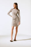 Joseph Ribkoff Women's Metallic Knit Draped Sheath Dress