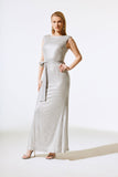 Joseph Ribkoff Women's Sequined Gown With Satin Sash