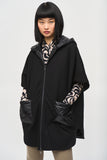 Joseph Ribkoff Women's Heavy Knit Reversible Hooded Cape