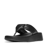 FitFlop Women's F-Mode Knot Soft-Leather Flatform Toe-Post Sandals