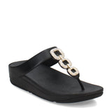 FitFlop Women's Fino Crystal-Chain Leather Toe-Post Sandals