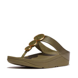 FitFlop Women's Halo Bead-Circle Metallic Toe-Post Sandals