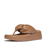 FitFlop Women's F-Mode Knot Soft-Leather Flatform Toe-Post Sandals