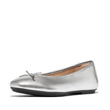 FitFlop Women's Delicato Bow Soft Metallic-Leather Ballet Flats