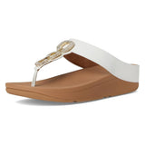 FitFlop Women's Fino Crystal-Chain Leather Toe-Post Sandals