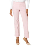 Krazy Larry Women's Stretch Linen Wide Ankle Pants - Pink Stripe