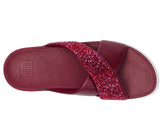 FitFlop Women's Lulu Crystal-Mix  Metallic Cross Slides