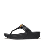 FitFlop Women's Lulu Chunky-Snaffle Leather Toe-Post Sandals