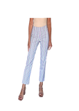 Krazy Larry Women's Pull on Ankle Pants - White Multi Stripe