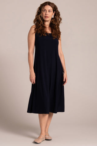 Sympli Women's Square Neck Fit And Flare Dress