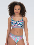 Dolfin Women's Print Asymetrical Work Out 2-Piece