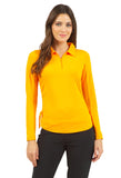 Ibkul Women's Adjustable Long Sleeve Zip Polo