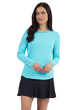 Ibkul Women's Long Sleeve Crew Neck with Mesh