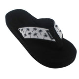 Tidewater Women's Palm Tree (Black and White) Sandals