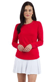 Ibkul Women's Long Sleeve Crew Neck with Mesh